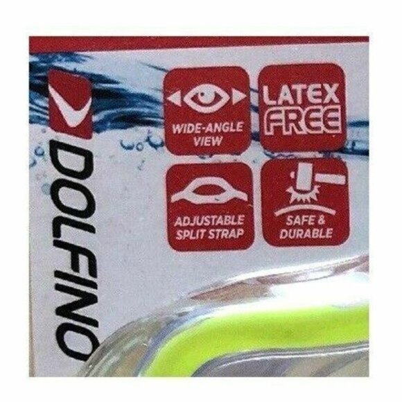 Dolfino Youth Swim Mask Blue Wide-Angle View Adjustable Junior Kids Swimming - Picture 5 of 5